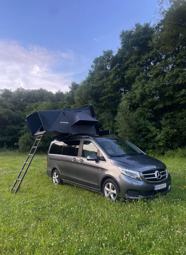 Rooftop tent Snailer Abis on Mercedes Benz V Class